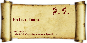 Halma Imre névjegykártya